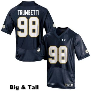 Notre Dame Fighting Irish Men's Andrew Trumbetti #98 Navy Blue Under Armour Authentic Stitched Big & Tall College NCAA Football Jersey PLA3899JY